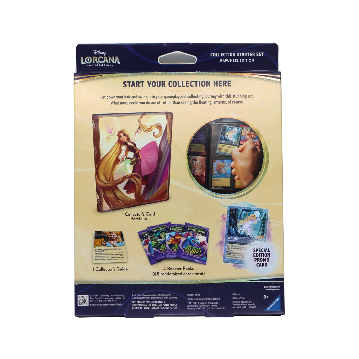 Disney Lorcana Collection Starter Set Rapunzel Edition achterkant met inhoud