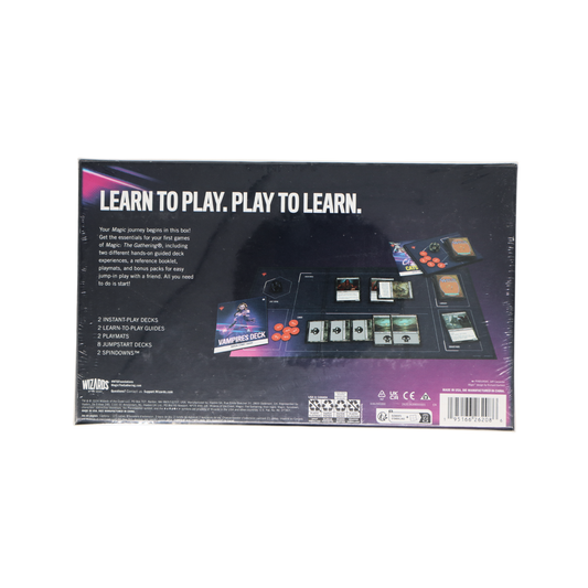 Achterkant van Magic: The Gathering Foundations Beginner Box met inhoud en productinformatie