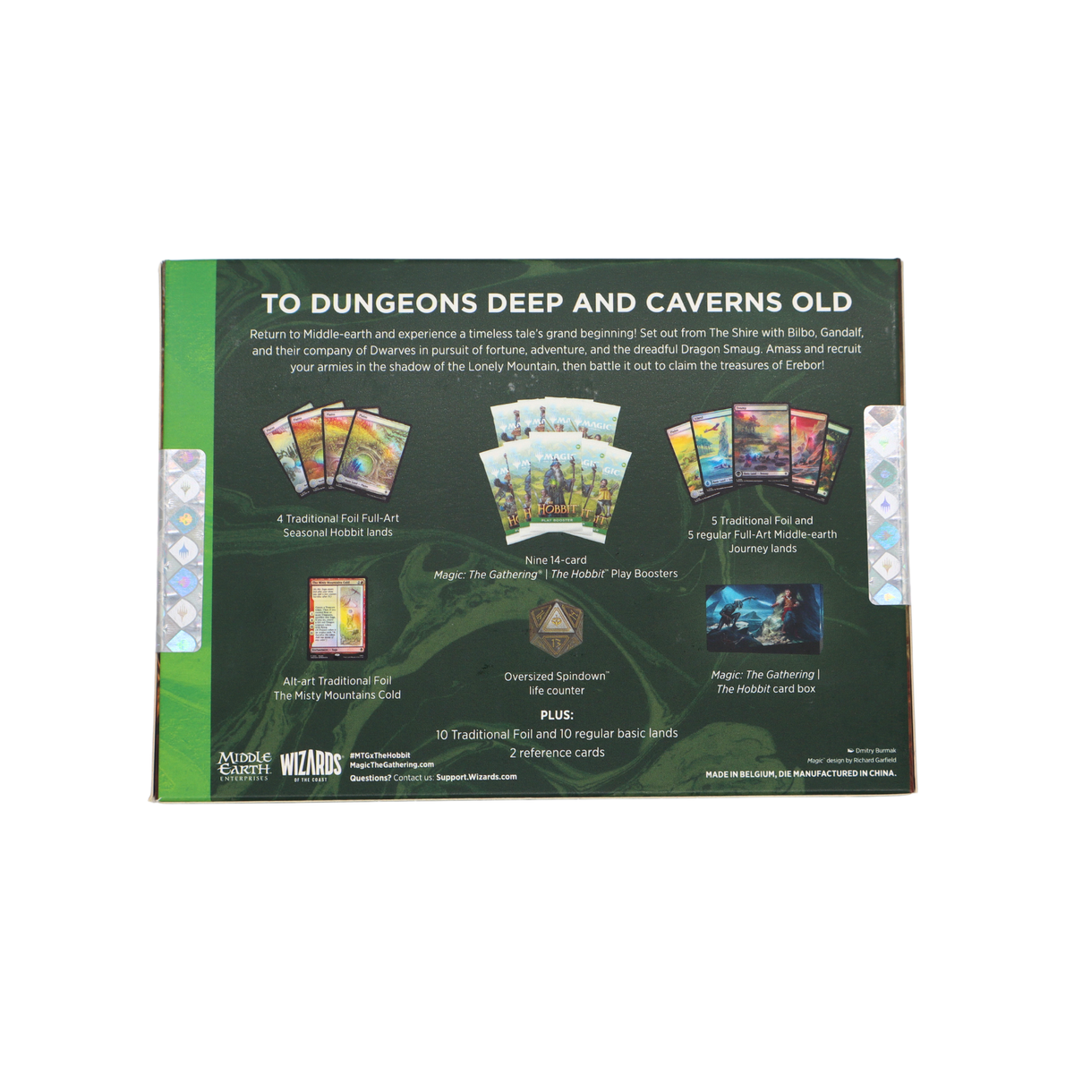 Achterkant Magic The Gathering The Hobbit Bundle met inhoud