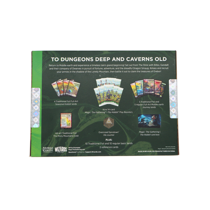 Achterkant Magic The Gathering The Hobbit Bundle met inhoud