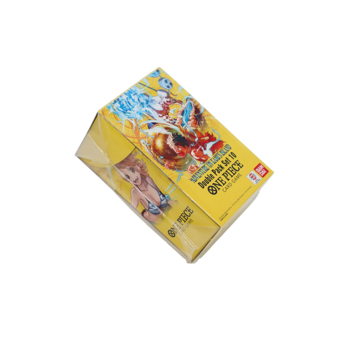 Schuine productfoto van One Piece Card Game Adventure on Kami's Island Double Pack Set 10