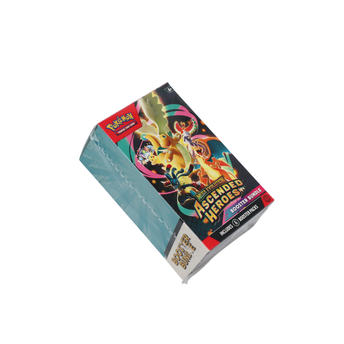 Pokémon Mega Evolution Ascended Heroes Booster Bundle vanuit schuine hoek