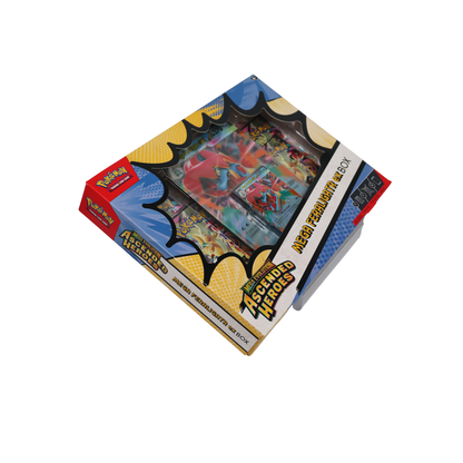 Schuin vooraanzicht van Pokémon Mega Evolution Ascended Heroes Mega Feraligatr ex Box