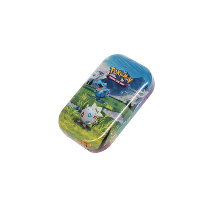 Pokémon Mega Evolution Ascended Heroes Mini Tin met Totodile en Togepi schuin vooraanzicht