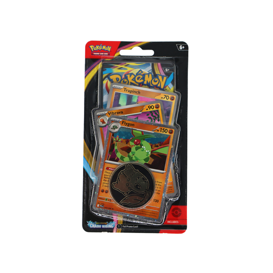 Pokémon Mega Evolution Chaos Rising checklane blister met Trapinch, Vibrava en Flygon promo kaarten