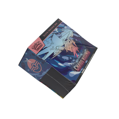 Schuin vooraanzicht van Pokémon Mega Evolution Chaos Rising Elite Trainer Box