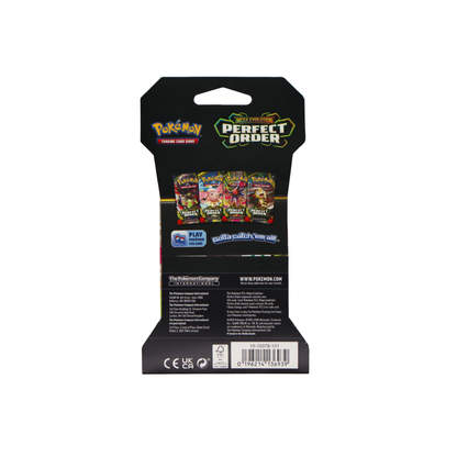 Achterkant van Pokémon Mega Evolution Perfect Order booster blister