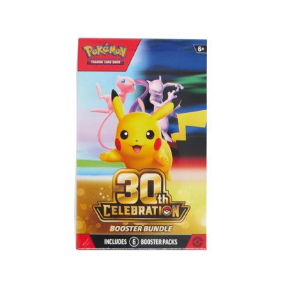 Pokémon TCG 30th Celebration Booster Bundle met Pikachu, Mew en Mewtwo