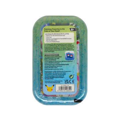 Pokémon TCG 30th Celebration Lapras Mini Tin achterkant