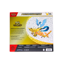 Pokémon TCG 30th Celebration Poster Collection achterkant met Legendary Birds