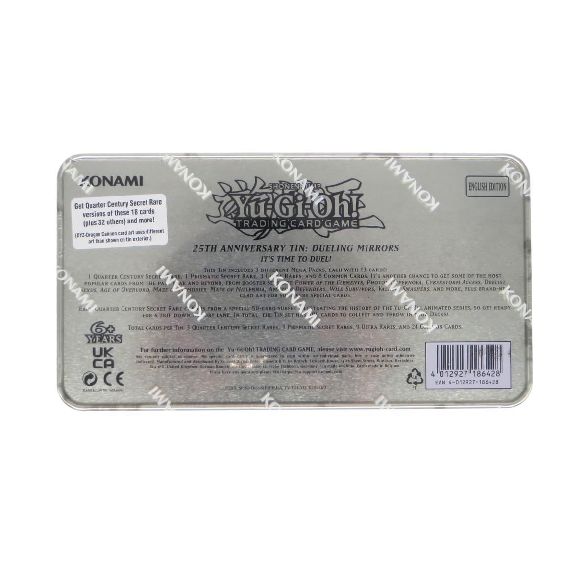 Yu-Gi-Oh 25th Anniversary Dueling Mirrors Tin achterkant